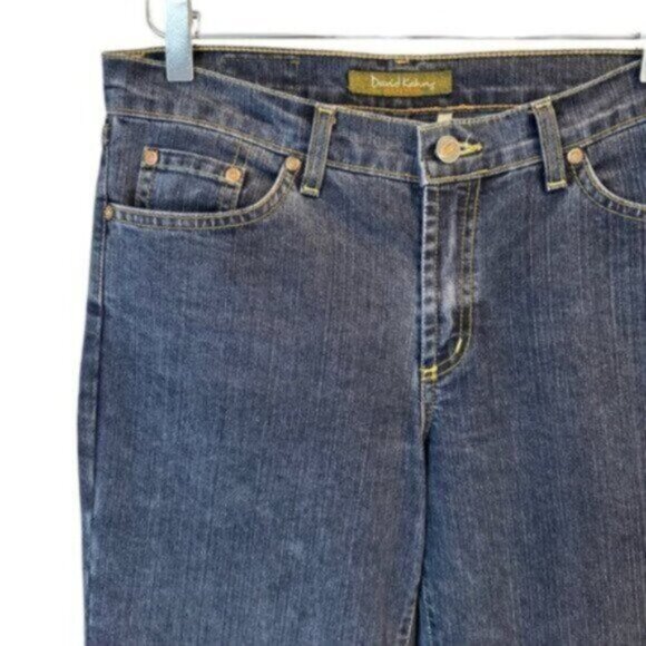 David Kahn | Women's Dark Blue Dark Wash Mid-Rise Boot Cut Denim Jeans Size 6 - Picture 3 of 8